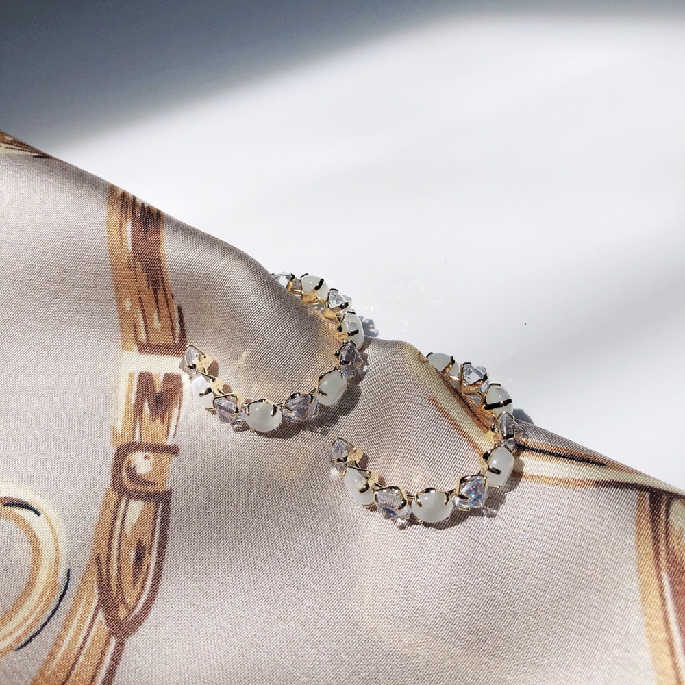 ✨NEW✨ Luxury Opals Hoop Earrings, Fashion Style for Women, as gift, party - Picture 4 of 7